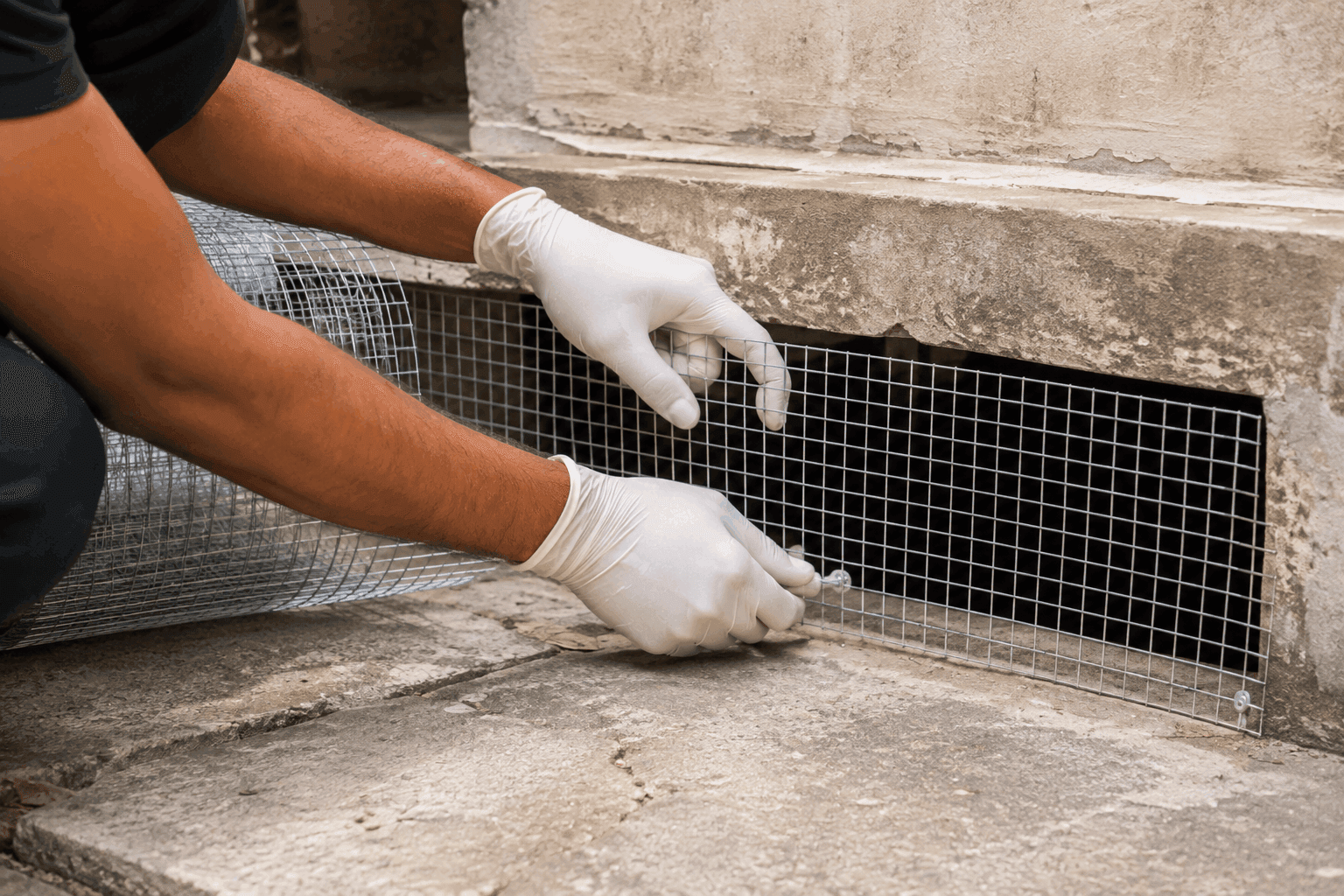 Rat guard mesh installation by SSD Pest Control
